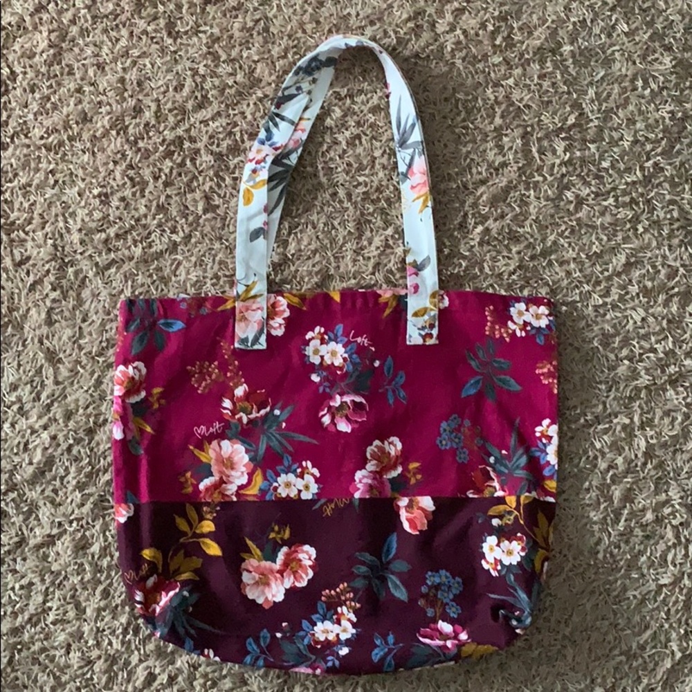 LOFT floral canvas tote